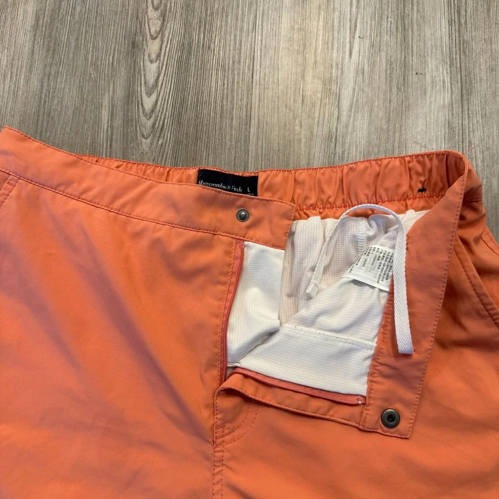 Abercrombie & Fitch Mens Large Lined Swim Shorts Coral